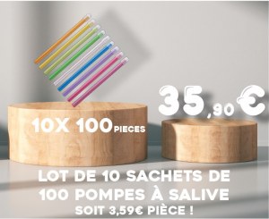 Lot de 10 sachets de pompe à salive